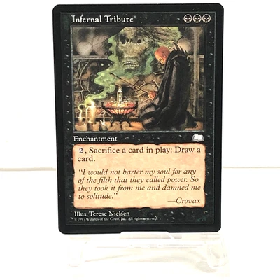 MTG Infernal Tribute Exodus Black Enchantment Magic The Gathering Card - Image 1 of 4
