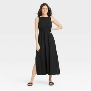 Women's Maxi A-Line Dress - Universal Thread Black S - Picture 1 of 3