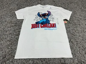 NEW Walt Disney World Shirt Adult Medium White Blue Stitch Sunglasses Flowers - Picture 1 of 6