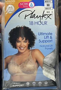 NEW Playtex 18 Hour Bra Wirefree Ultimate Lift Support 4745 Mother Of Pearl 36B - Picture 1 of 11
