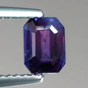 Piedras preciosas genuinas sueltas de zafiro bicolor natural de Sri Lanka octágono de 1,01 quilates - Imagen 1 de 4