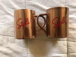 STOLI Stolichnaya Vodka Copper Moscow Mule Mug - Set of Two - Picture 1 of 7