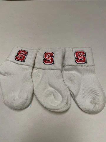 NC State Wolfpack NCAA Infant Socks White 0-9 Months Pack of 3 Cover