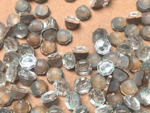 vintage crystal buttons 3/8" made in Germany American Zone 12pcs - Picture 1 of 8