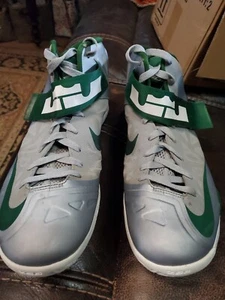 Nike LeBron James Zoom Soldier VI TB Wolf Grey/Green/Wh Team 525017-002 Sz 12 - Picture 1 of 6