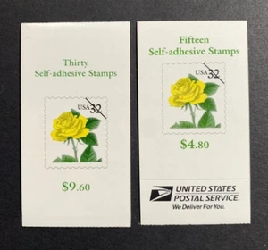 U.S. Stamps 32¢ Yellow Rose Sealed Booklets. SC #BK241, 242 - Picture 1 of 1