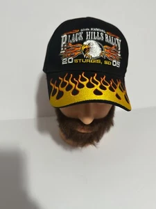 BLACK HILLS STURGIS 65TH 2005 RALLY   FLAMES   MENS BASEBALL CAP NEW - Picture 1 of 7