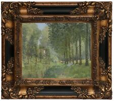 Sisley Rest along the Stream Edge of the Wood Wood Framed Canvas Prnt Repro 8x10