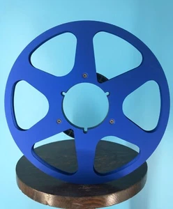 Carrete de metal vintage nab Burlington Recording 1/4""x10.5"" AZUL ESCOCÉS en caja azul - Imagen 1 de 5