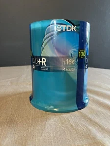 TDK DVD+R Discs 4.7 GB 16x Spindle Pack of 100 New - Picture 1 of 4