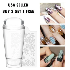 Double Head Silicone Nail Art Stamping Stainless Steel Template Stamper Scraper - Picture 1 of 23
