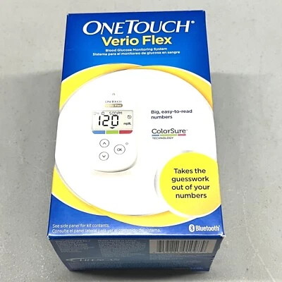 Sistema de monitoreo de glucosa en sangre OneTouch Verio Flex sin tira reactiva VENDEDOR DE EE. UU.  Foto 1 de 4