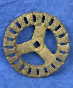 Vintage CHAPMAN Iron Valve Handle w/ Chapman on the Front, 4 3/4" diameter - Picture 1 of 7