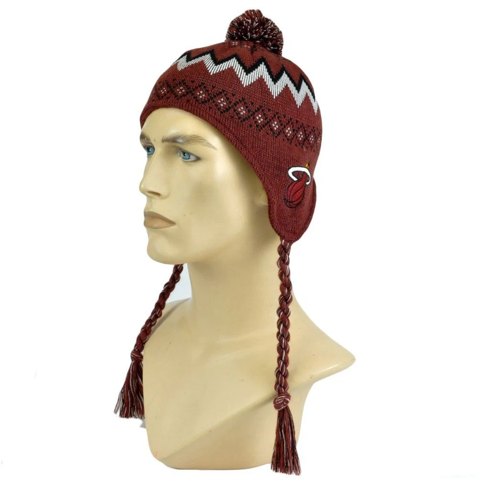 NBA Adidas 24F6X Niño Pequeño Miami Heat Orejas Nórdicas Pom Pom Tejido Gorro Gorra  Foto 1 de 1