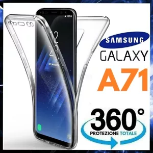 COVER 360° PER SAMSUNG GALAXY A71 CUSTODIA TRASPARENTE FRONTE RETRO SILICONE TPU - Zdjęcie 1 z 11