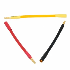 5mm Female Banana to 4mm Male Bullet Motor Control ESC 10AWG 4" Extension Wire - Picture 1 of 2