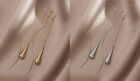 Women's Long Water-drop Teardrop Decor Threader Earrings Silver Gold Wedding