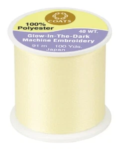 Coats & Clark (D86-72) ~Polyester - Glow In The Dark - 40wt. Yellow - Picture 1 of 1