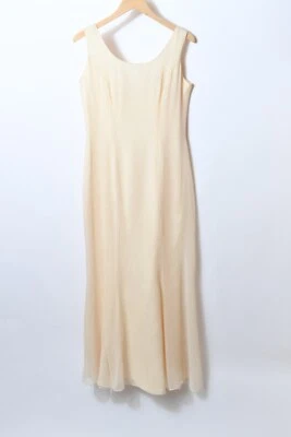 Vestido de noiva Watters marfim comprimento total sem mangas seda tamanho 10 LEIA - Imagem 1 de 4