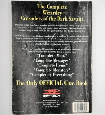 Wizardry Crusaders Of The Dark Savant Clue Book--VERY GOOD - Image 1 of 2