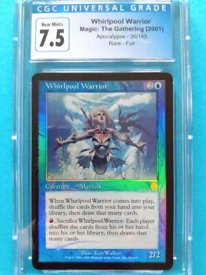 FOIL🌈💧Whirlpool Warior💧🌈Apocalypse | Vintage 2001 MTG | NM++ CGC 7.5! - Image 1 of 2