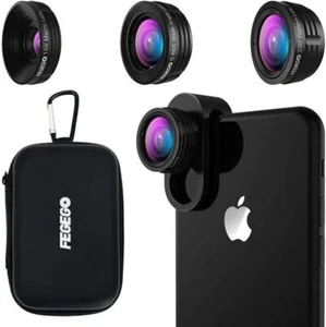 FEGEGO KAMERA OBJEKTIV KIT FÜR iPhone X/XR/8/7Plus/7/6sPlus Samsung und andere, schwarz - Bild 1 von 7