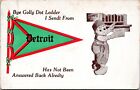 Postcard Mi Detroit Dutch Boy Bye Golly Dot Ledder I Sendt