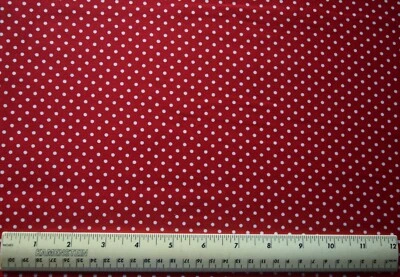 Por 1/4 yarda 100% algodón Waverly Telas Mini 3mm Puntos Blancos en Acolchado Rojo Foto 1 de 2