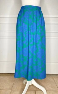 Pendleton Wool Skirt A-line Country Sophisticates Blue Green Floral Small - Picture 1 of 8