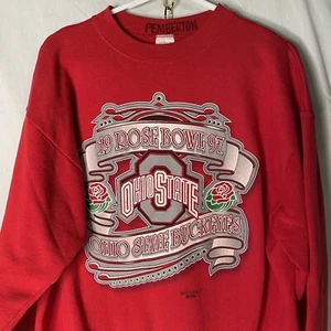 VTG Ohio State Buckeyes Red Crewneck Sweatshirt 1997 Rose Bowl L Football NCAA - Picture 1 of 8