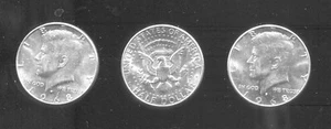 THREE 1968-D 40% SILVER-CLAD Kennedy Half Dollars GEM BU (V760) - Picture 1 of 1