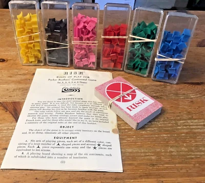 Risk Board Game Replacement Parts Army Pieces w/ Cases Cards Instructions - Image 1 of 3