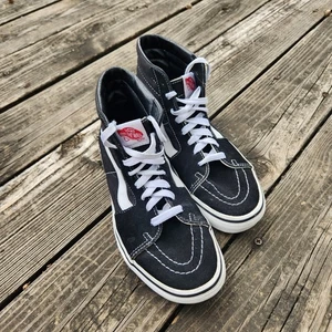 Vans Sk8-Hi High Top Sneakers Black: Womens 8 / Mens 6.5 Black w/ White - Picture 1 of 10