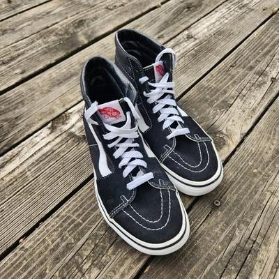 Vans Sk8-Hi High Top Sneakers Black: Womens 8 / Mens 6.5 Black w/ White - Image 1 of 4