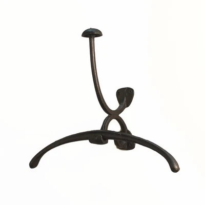 French Country Cast Iron Valet Coat Hanger Hook Antique Design - Image 1 of 4