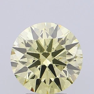 Loose 2ct Round Excellent Cut SI2 Light Yellow Lab Grown Diamond IGI Certified - Picture 1 of 19