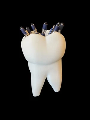 Schreibtisch-Organizer / Stiftehalter Zahn / Stifteständer / groß - Bild 1 von 3