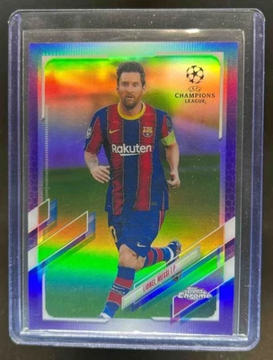 2020-21 Topps Chrome UEFA Lionel Messi Refractor Purple #40/250 Barcelona - Image 1 of 2