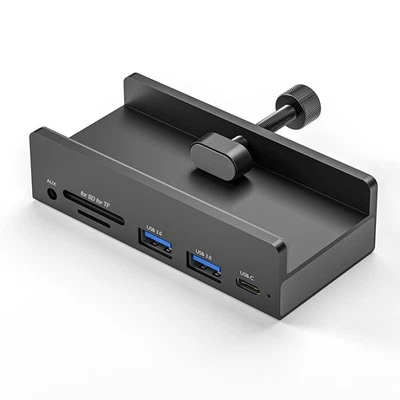 High-speed 6-port USB3.0 Hub With Power Adapter, Clip-on Design For Laptops, - Image 1 of 4
