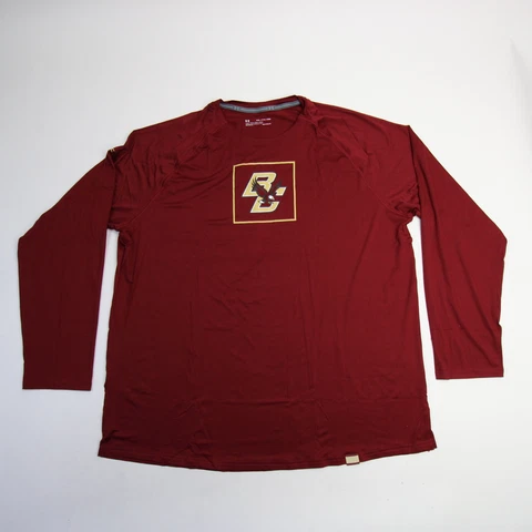 Boston College Eagles Under Armour HeatGear Long Sleeve Shirt Men's Maroon New Cover