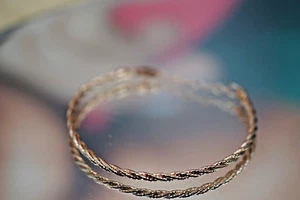 Gold Plated over Sterling Silver 925 Bracelet Chain Bangle 5.78g - Picture 1 of 9