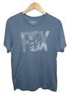 Fox Racing T-Shirt Men's Size L Short Sleeve Slim Fit Graphic Logo Blue Gray