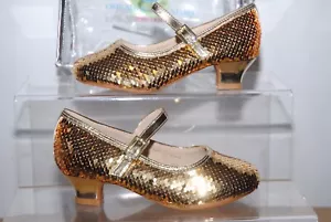 EIGHT KM MERMAID COLLECTION Girls Gold sequin shoes uk size 13 / 31 - Picture 1 of 8