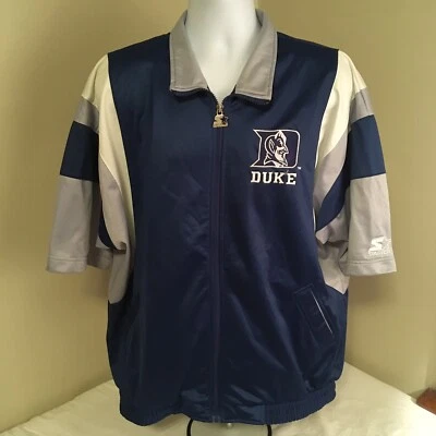 Starter Mens Duke Blue Devils Basketball Shooting Shirt XL Full Zip Free Ship! - Image 1 of 4