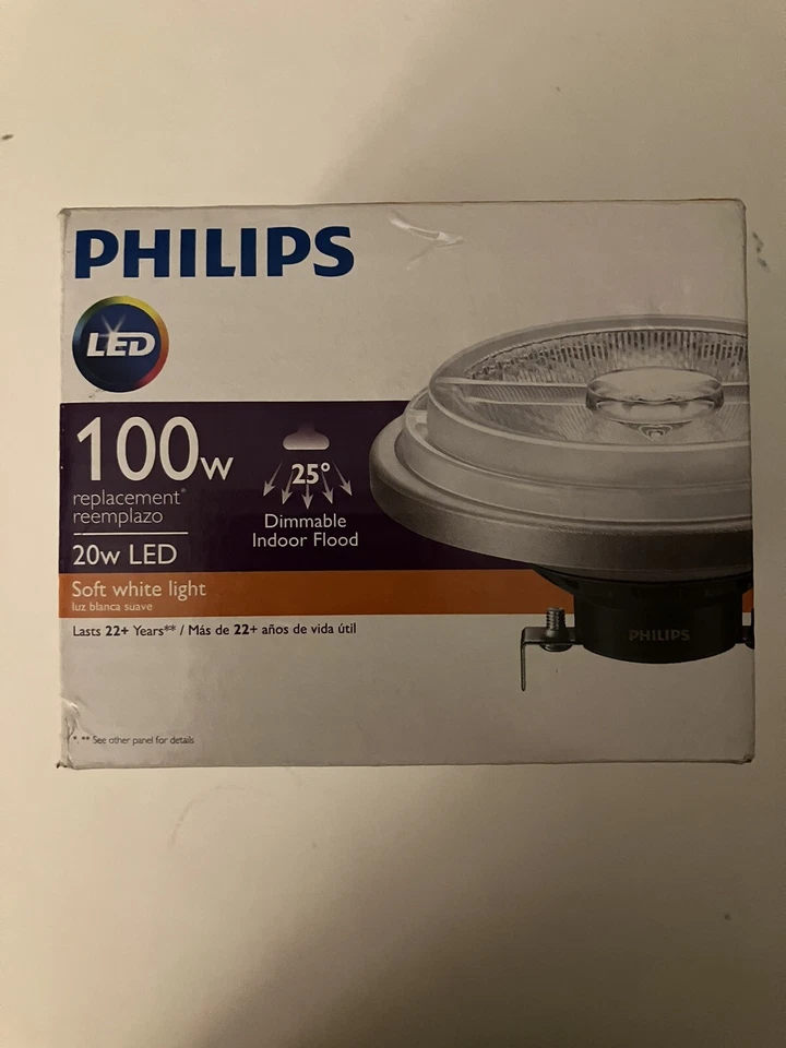 PHILIPS LED Bulb 20AR111/LED/927/F25 DIM 12V 6/1FB 2700K SOFT WHITE 20W~100W NOS - Image 1 of 3