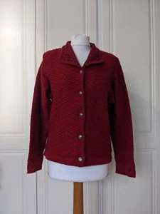 Norlender Damen Rot Nordic 100% Wolle Strick Cardigan Pullover Blazer Gr. M/L - Bild 1 von 13