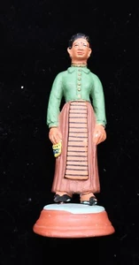 Figura De Colección Pintada a Mano Arcilla India Krishnanagar Look Sin Firmar Mujer en Vestido - Imagen 1 de 12