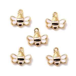 20x Enamel Honey Bee Honeybee Charm Pendants for Jewelry Necklace Earring Making - Picture 1 of 7