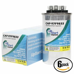 6x 30/5 MFD 370 Volt Dual Round Run Capacitor for Goodman CPLE24 1C, CKL24 1L - Picture 1 of 1