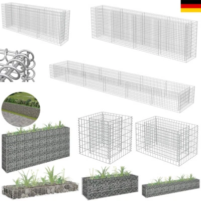 Gabione Pflanzenkorb Steinkorb Ziergabione Blumentopf Hochbeet Gartendeko Stahl - Bild 1 von 4